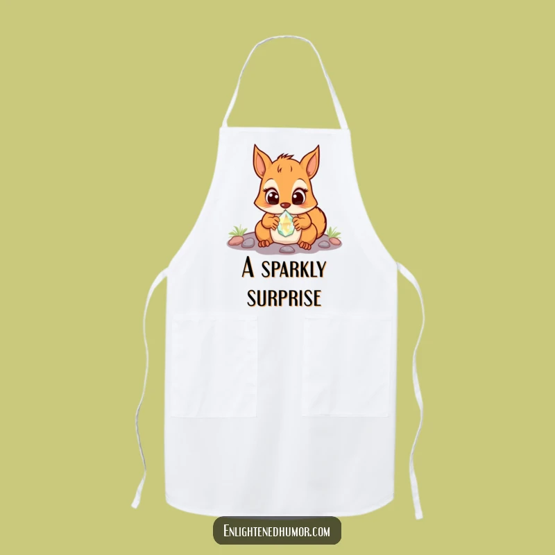 Funny Squirrel Apron: Crystal Discovery Kitchen, Surprise Chef Gift, Whimsical Cooking
