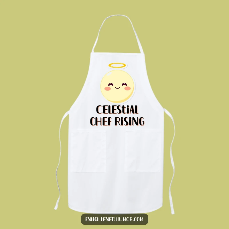 Funny Moon Apron with Halo A Galactic Funny Gift Chef