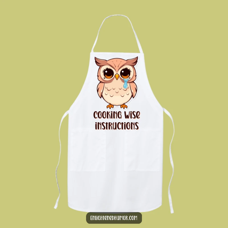 Funny Owl Chef Apron: Kawaii Enlightened Kitchen Wear, Whimsical Funny Gift for Cooks