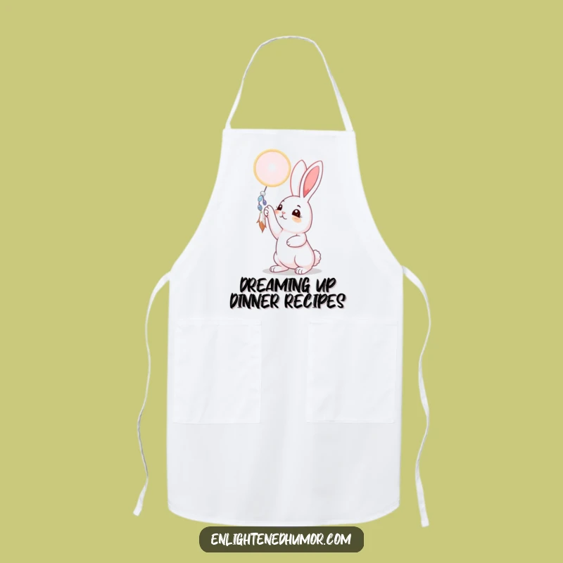 Funny Curious Rabbit Dreamcatcher Apron: Whimsical Kitchen Gift