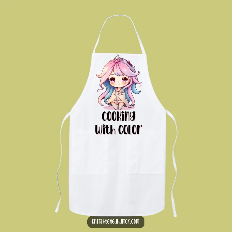 Funny Aura Character Apron: Soft Colors Chef, Cook with Calm