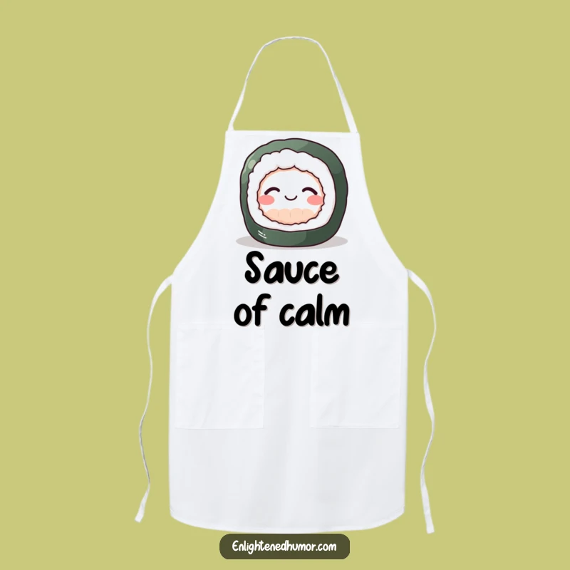 Funny Sushi Zen Apron: Peaceful Roll Kitchen Accessory, a Hilarious Cooking Gift