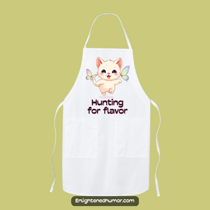 Funny Happy Kitten Butterfly Apron - Playful Kitchen Wear for Fun Cooking