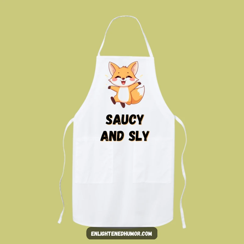 Funny Fox Apron: Playful Cooking, Shimmering Light, Whimsical Chef Gift