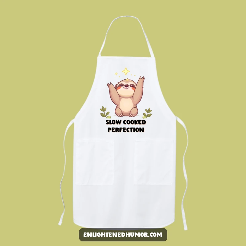 Funny Sloth Apron: Reach for Light, Cute Dreamer's Kitchen Gift