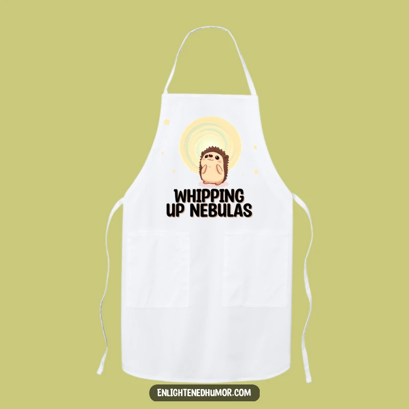 Funny Hedgehog Cosmic Kitchen Apron: Cook Up Laughs with Stellar Style