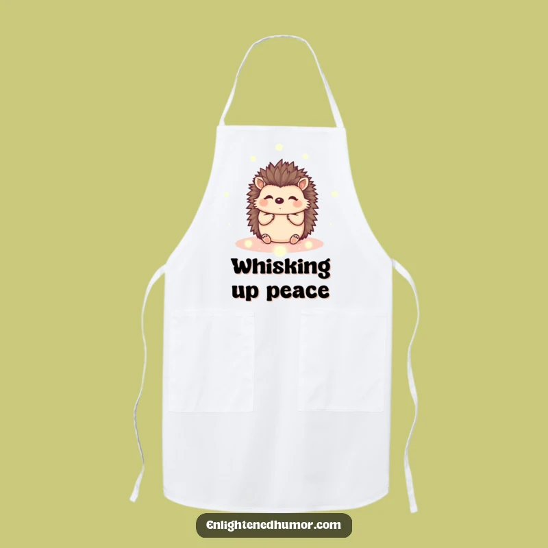 Funny Hedgehog Apron: Kawaii Peace Orbs, Cute Kitchen Gift