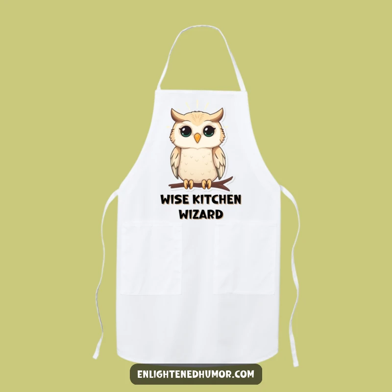 Funny Owl Apron: Cook with Wisdom - A Scholarly Kitchen Gift!