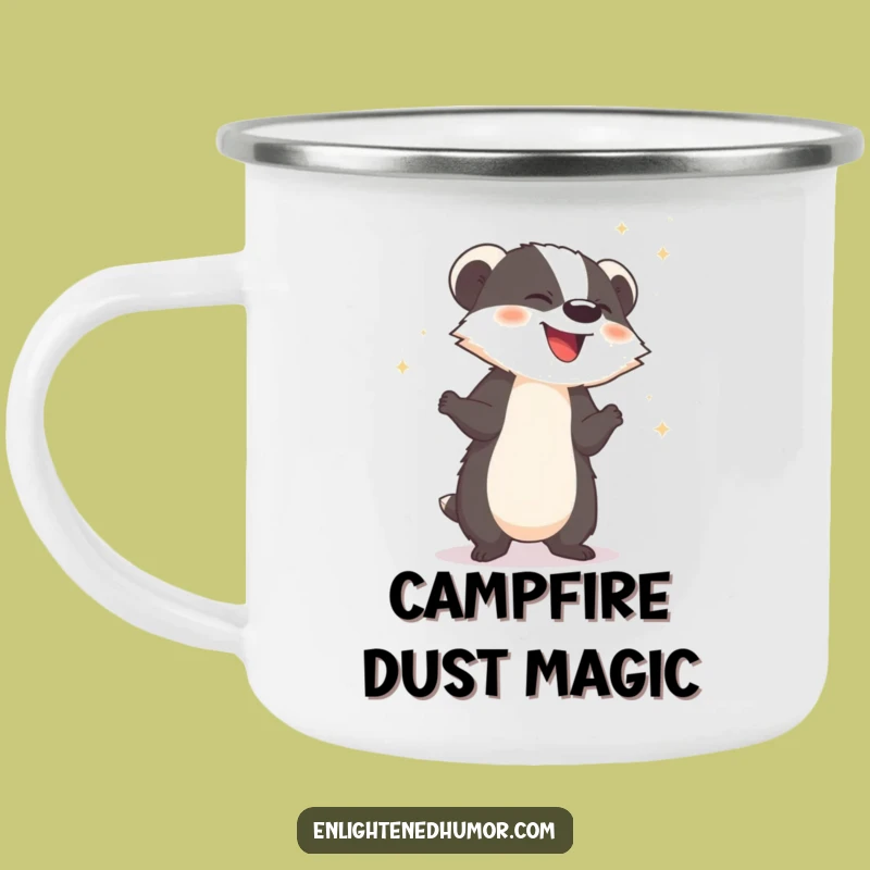 Funny Badger Camping Mug - Sip your magic under the stars!