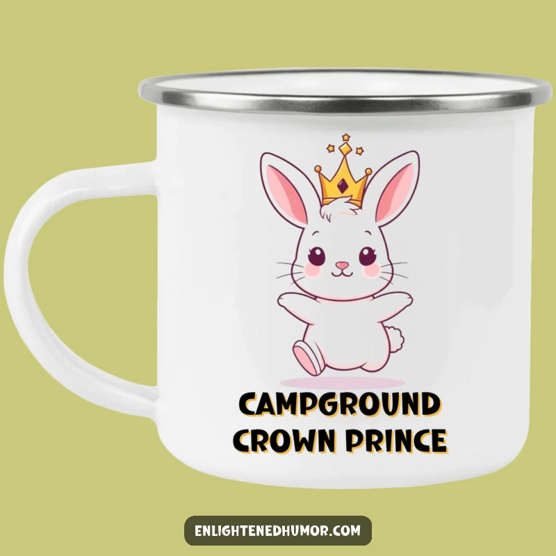 Funny Bunny King Camping Mug: Durable, Royal, Humorous Outdoor Gift