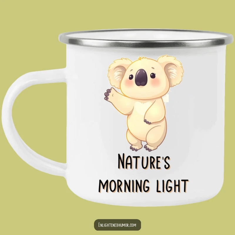 Funny Koala Aura Camping Mug: Durable Glowing Character, Zen Humorous Outdoor Gift