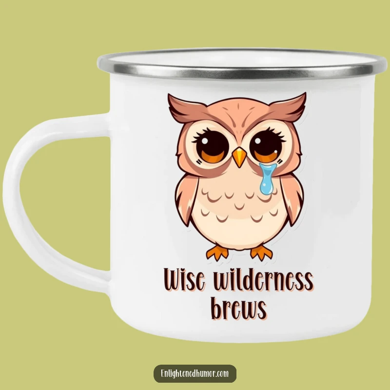 Funny Owl Camping Mug: Durable Kawaii Character Cup, Wise Funny Gift for Outdoors