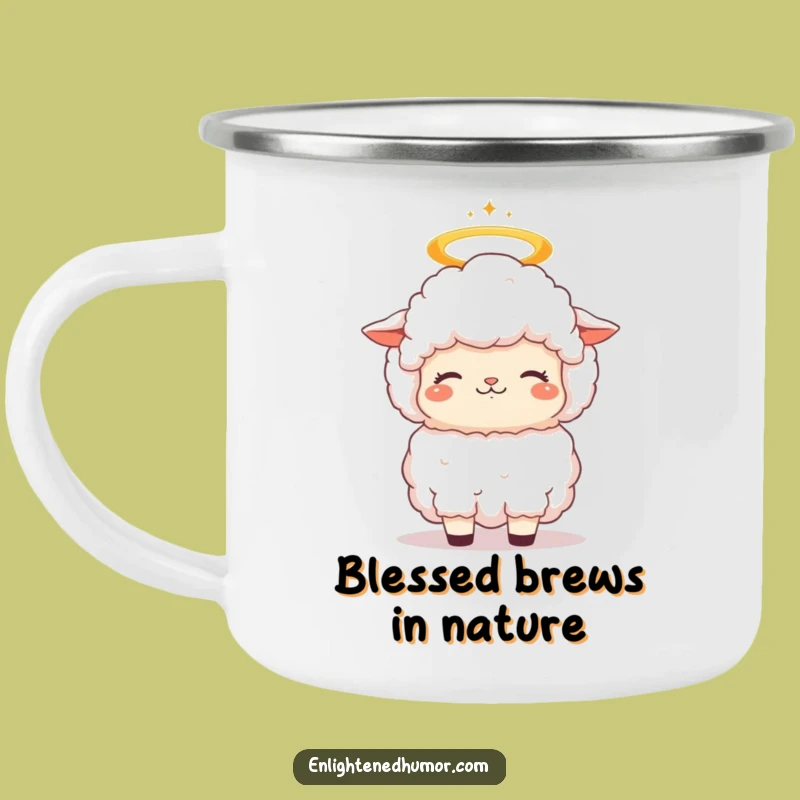 Funny Sheep Camping Mug: Durable Kawaii Halo Cup, Outdoor Funny Gift for Campers
