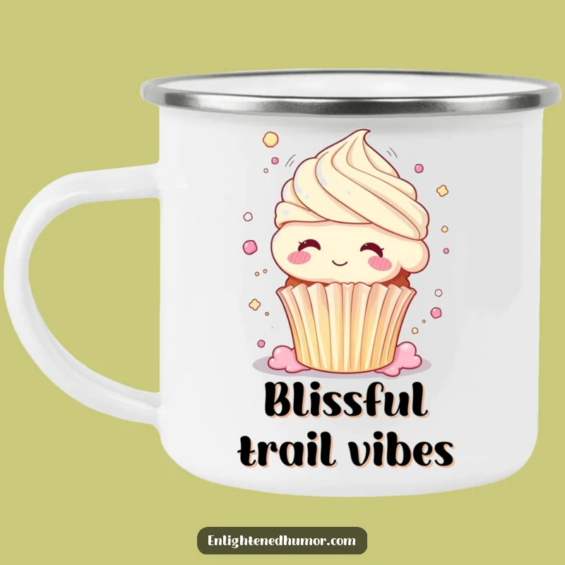 Funny Wondering Cupcake Bliss Camping Mug - Shimmering Sweetness Adventure Gift
