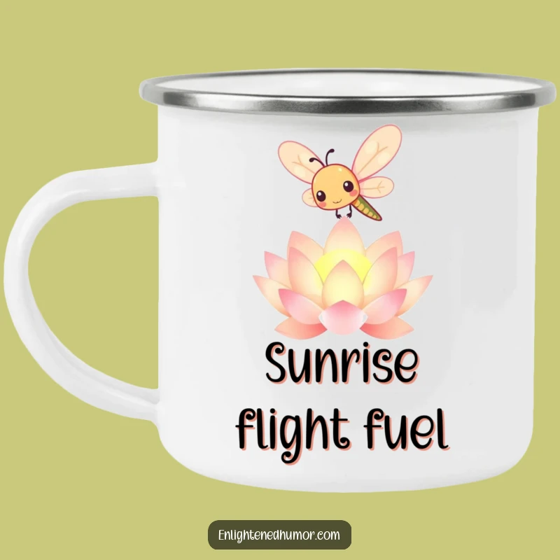 Funny Kawaii Dragonfly Camping Mug: Lotus Adventure, Cute Outdoor Gift