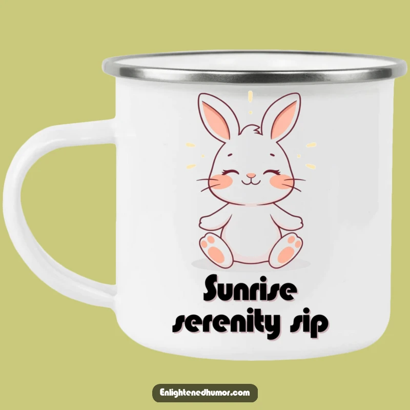 Funny Rabbit Zen Camping Mug: Trailside Peace, Durable and Humorous Outdoor Gift