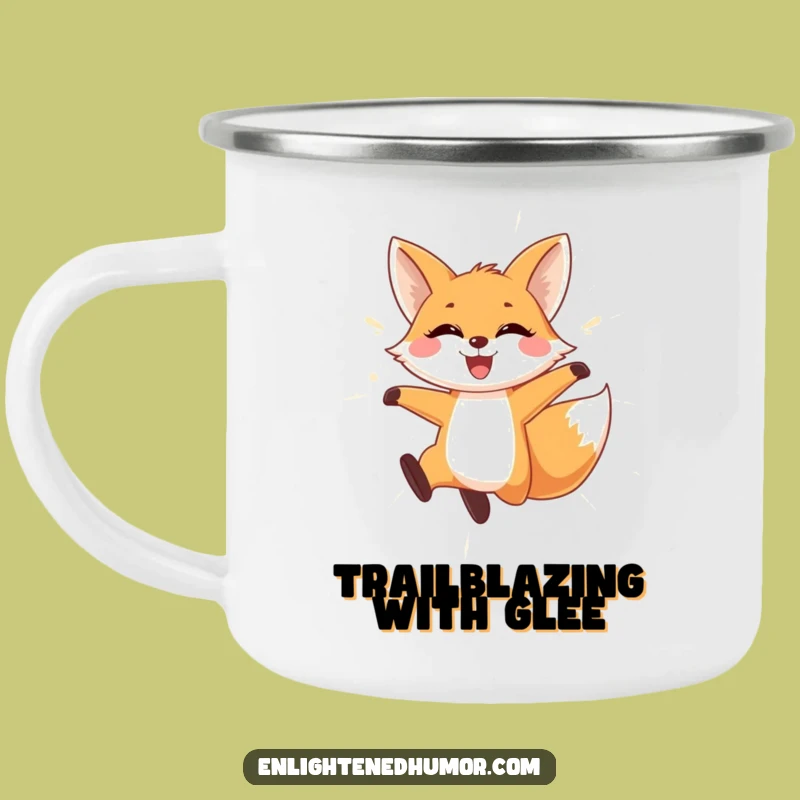 Funny Fox Camping Mug: Playful Sips, Shimmering Light, Outdoor Fun Gift