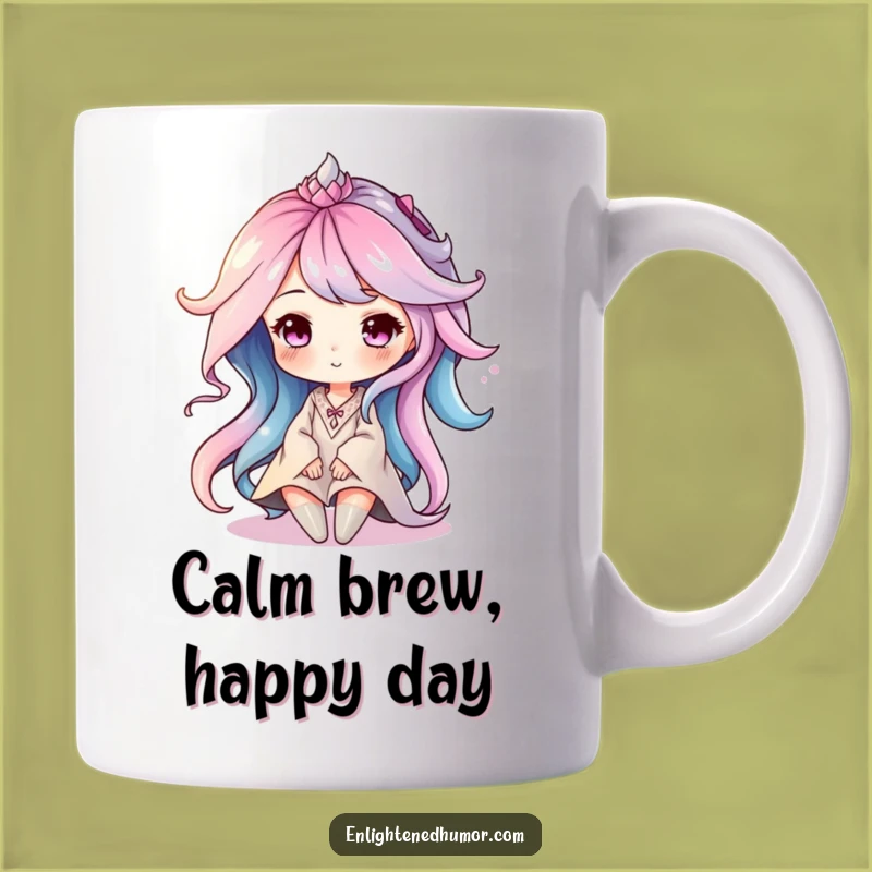 Funny Aura Character Mug: Soft Colors, Serene Gift for Calm Vibes