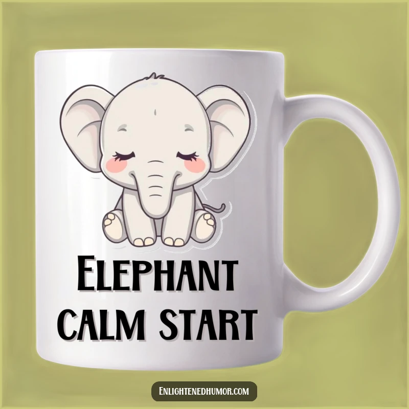Funny Elephant Mug: Embrace Serenity with Gentle Trunk Humor Gift