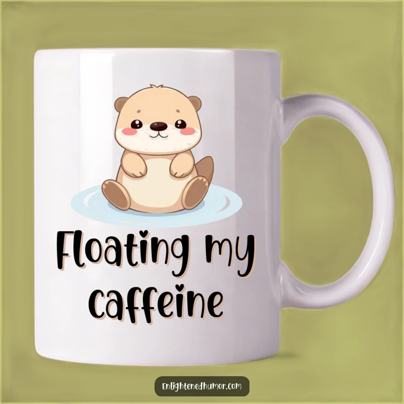 Funny Otter Mug: Tiny Kawaii Serene Floating Character, Perfect Funny Gift for Pet Lovers