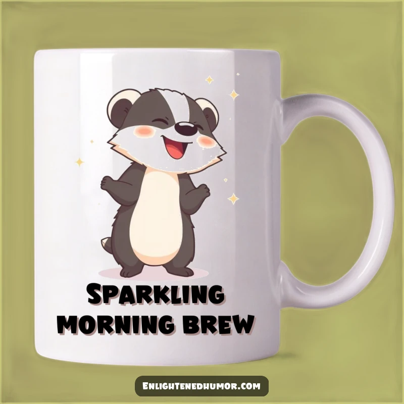 Funny Badger Mug - Spread joy with this humorous and sparkling gift!