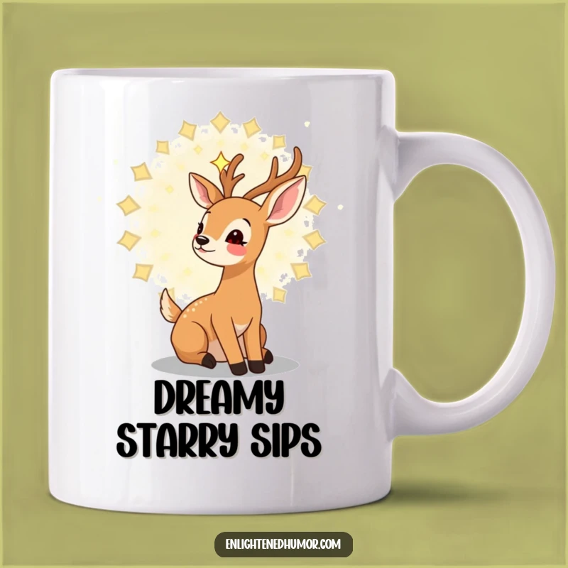 Funny Gentle Deer Mug: Kawaii Stargazer Mandala, Perfect Magical Gift