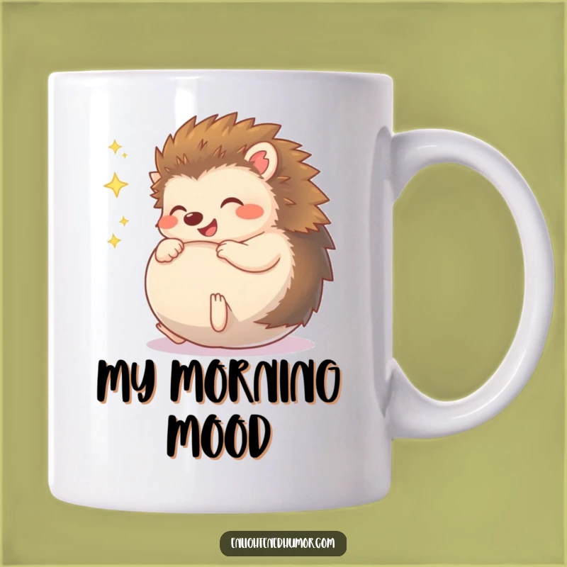 Funny Giggling Hedgehog Mug - Adorable Sparkly Ball Character, The Perfect Funny Gift