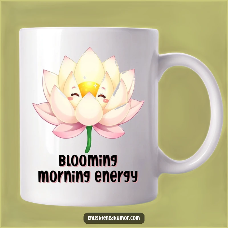 Funny Lotus Flower Mug: Sparkling Character Grace, Zen Gift