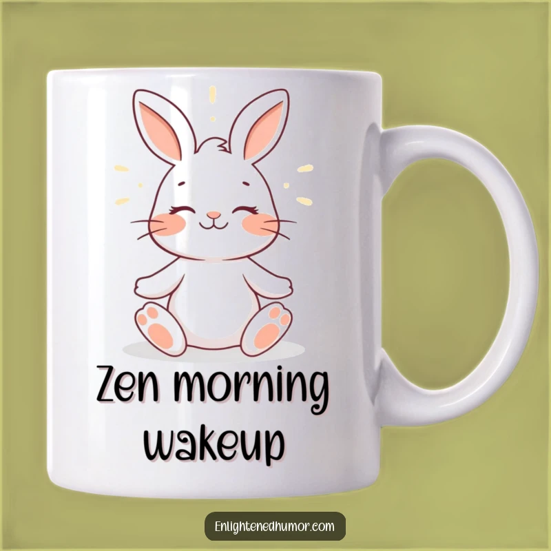 Funny Rabbit Zen Mug: Meditative Bunny Bliss, Peaceful Humor, Perfect Funny Gift