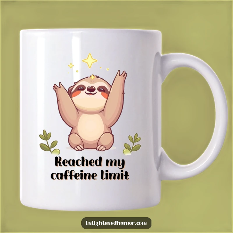 Funny Sloth Mug: Reach for Light, Cute Kawaii Gift for Dreamers