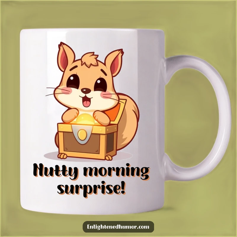 Funny Squirrel Treasure Mug: Surprise Discovery, Excited Drinkware, Perfect Funny Gift