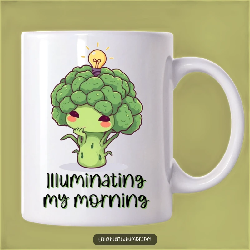 Funny Thoughtful Broccoli Lightbulb Mug - Brilliant Ideas Perfect Gift