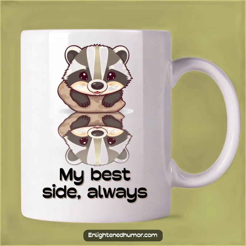 Funny Badger Reflection Mug: A Hilarious Gift for Stone Lovers and Nature Enthusiasts