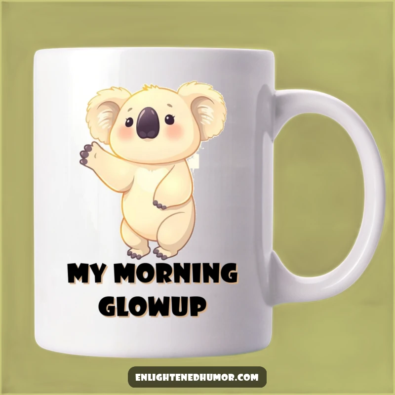 Funny Koala Aura Mug: Uplifting Glowing Character, Zen Humorous Gift for Dreamers