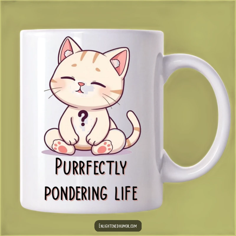 Funny Cat Yoga Mug: Ponder Life's Mysteries with This Hilarious Gift!