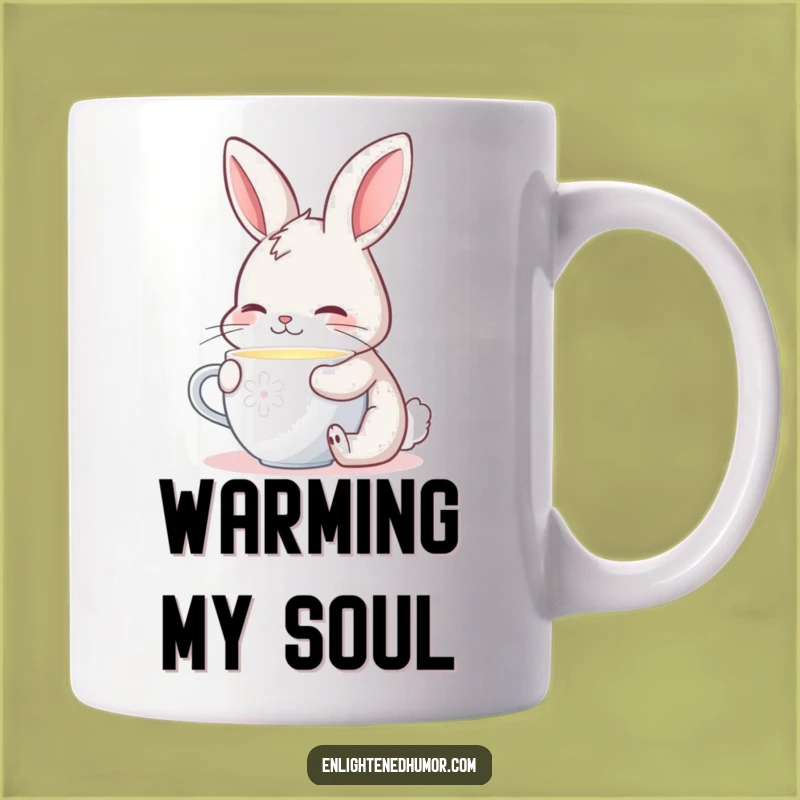 Funny Contented Bunny Mug: Cozy Glow Gift for Peaceful Mornings