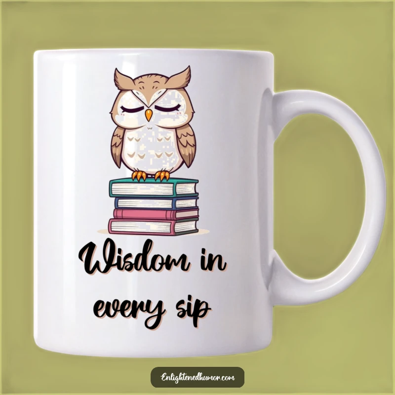 Funny Owl Wisdom Mug: Wise Reading Character, Intellectual Humorous Gift for Bookworms