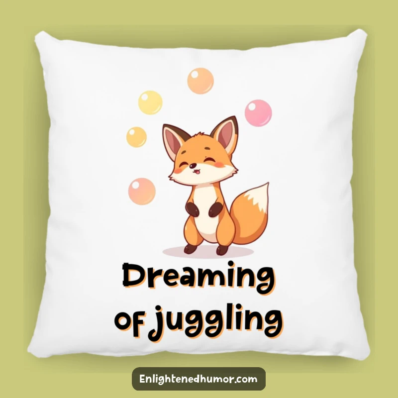 Funny Fox Juggling Pillow: Huggable Magic for Your Cozy Moments