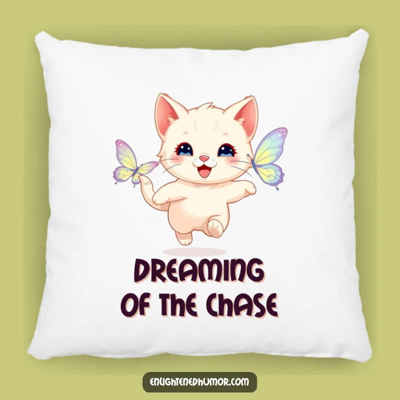 Funny Happy Kitten Butterfly Pillow - Cozy Throw Pillow for Playful Comfort