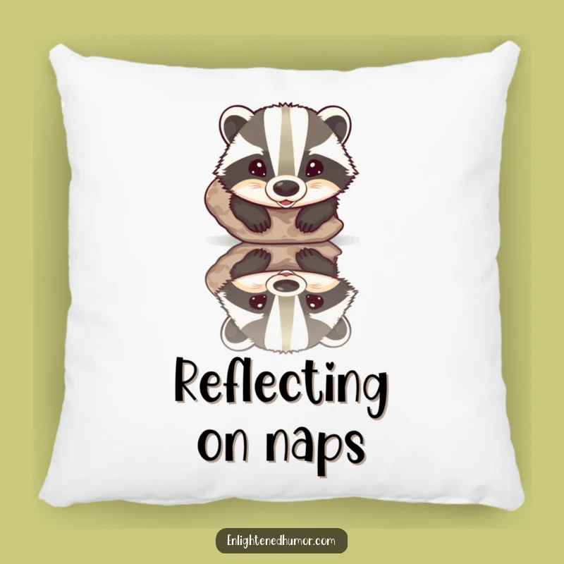 Funny Badger Reflection Pillow: Cozy Comfort with a Hilarious Nature-Inspired Twist