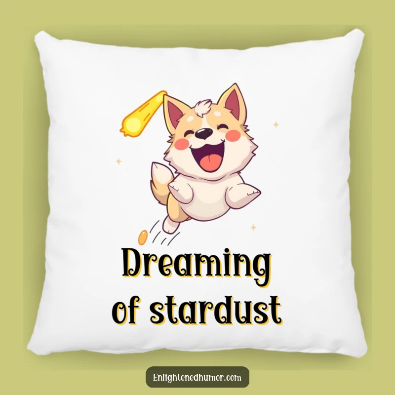 Funny Ecstatic Celestial Dog Pillow: Comfy Comet Chaser for Joyful Naps