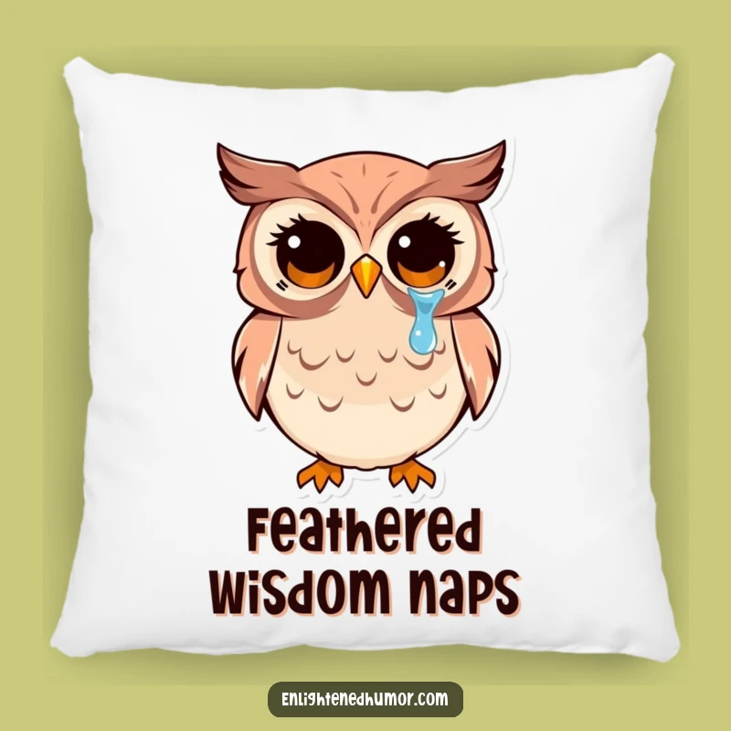 Funny Owl Pillow: Kawaii Enlightened Comfort Cushion, Soft Funny Gift for Serene Spaces