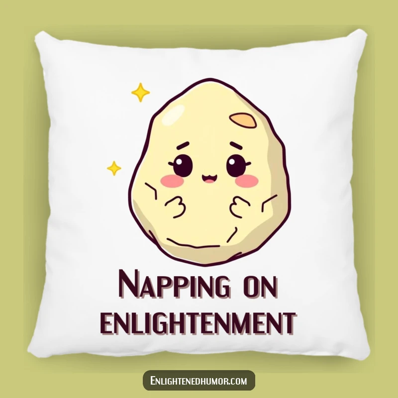 Funny Pillow: Wise Philosopher Stone, Cozy Contemplation, Elegant Funny Gift