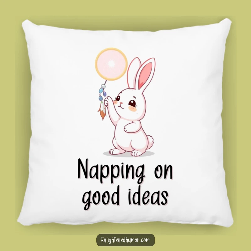 Funny Rabbit Dreamcatcher Pillow: Cozy Cute & Whimsical Gift Decor