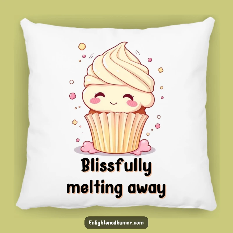 Funny Wondering Cupcake Bliss Pillow - Soft Shimmering Comfort Gift