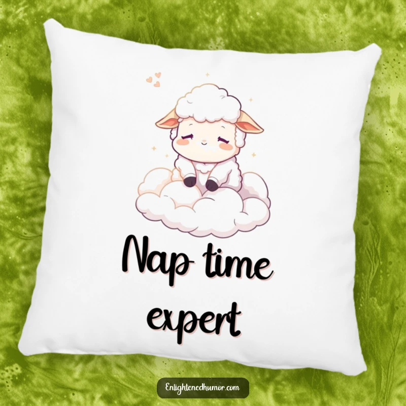 Funny Sheep Pillow, a serene character peacefully dreaming of soft clouds, brings comfort, humor, and a touch of whimsy to any room.