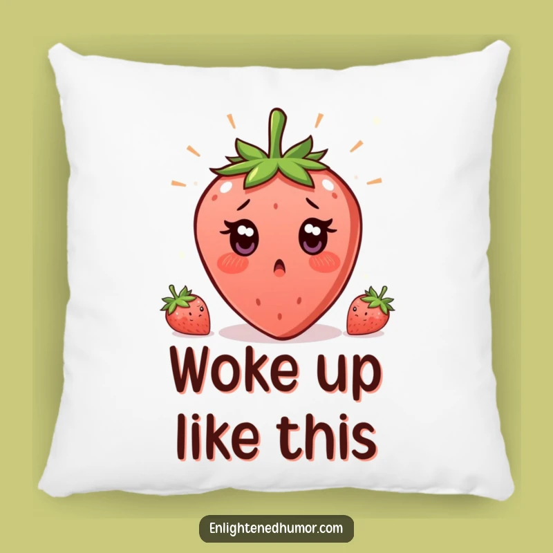 Funny Strawberry Enlightenment Pillow: Surprise Moment Cushion, a Comical Comfort Gift