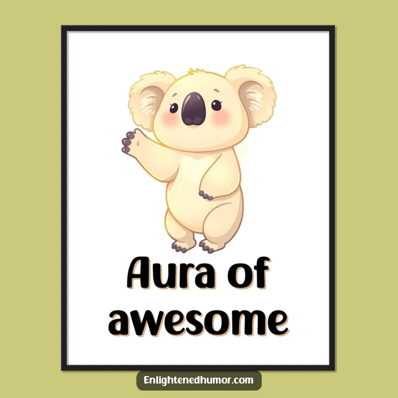 Funny Koala Aura Digital Art: Ethereal Glowing Character, Instant Humorous Gift