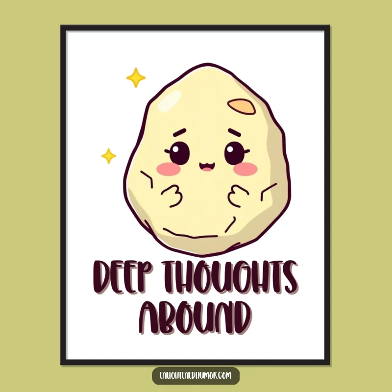 Funny Digital Art Print: Wise Philosopher Stone, Floating Wisdom, Stunning Funny Gift