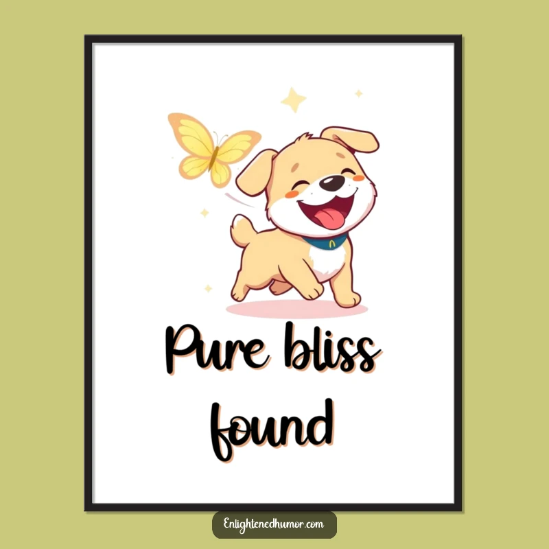 Funny Dog Enlightenment Digital Art: Joyful Paws for Your Walls, a Perfect Gift!